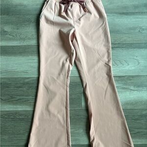 Pink Flared Pants with Bow Detail